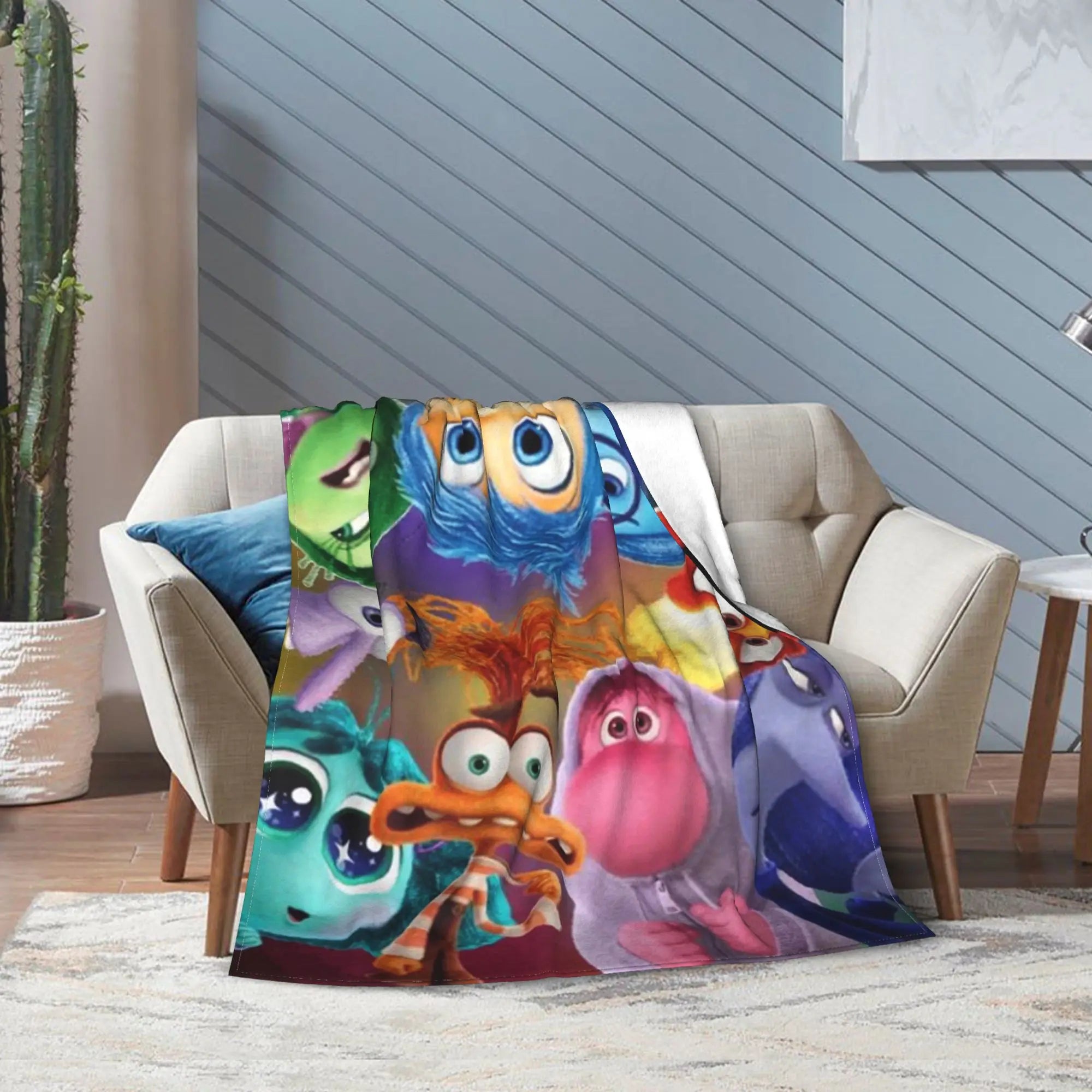 Super Warm BlanketKids Decorative Insides Out 2 Feels Throw Blanket All Feeling Flannel Bedspread For Bedroom Sofa Bed Cover