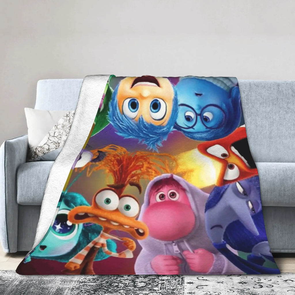 Super Warm BlanketKids Decorative Insides Out 2 Feels Throw Blanket All Feeling Flannel Bedspread For Bedroom Sofa Bed Cover