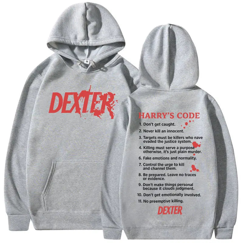 TV Play Dexter Morgan Harry's Code Men's and Women's Hoodies, Oversized Casual Fashion Retro Autumn and Winter Cotton Hoodies