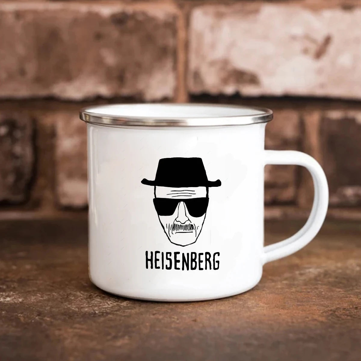 Heisenberg Enamel Camping Mug 11oz Breaking Bad Camping Mug Office Coffee Mug Friends Birthday Gift Mug