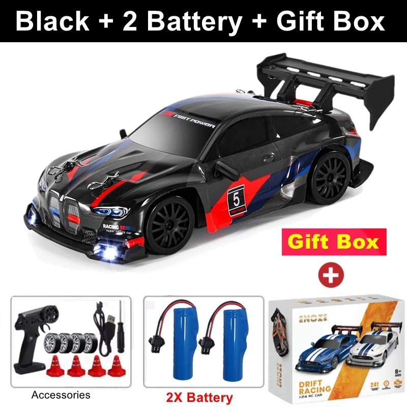 RC Drift Car 4WD Remote Control High Speed Racing Vehicle with LED Lights 2.4GHz Radio 4x4 Off-Road Truck Toy for Children Kids
