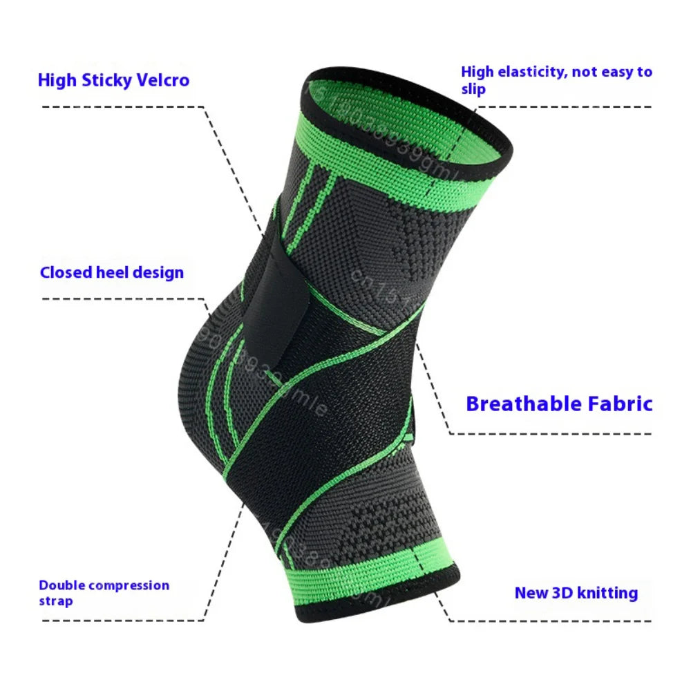 1Pcs High Quality Adjustable Ankle Support Compression Ankle Brace Protector Running Soccer Basketball Fitness Joint Pain Nylon