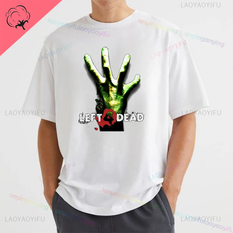 Left 4 Dead 2 L4D T-Shirt Men Women Fashion Casual Gamer Short Sleeve T-shirt Aesthetic Vintage Retro Style T-shirts Harajuku