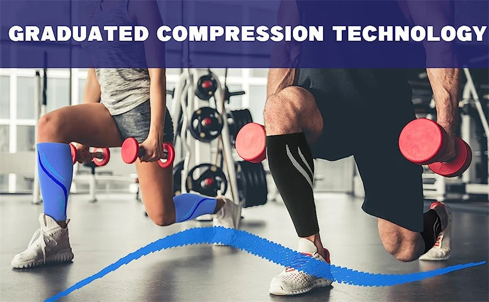 Calf Compression Sleeve, Leg Sleeves Brace for Shin Splints Pain Relief, Footless Compression Socks for Varicose Vein, Football