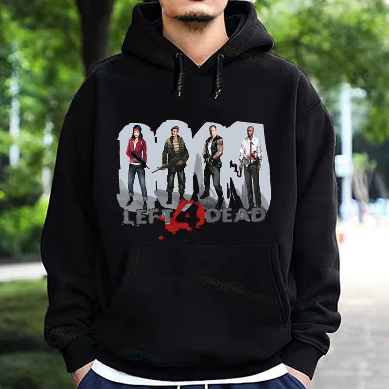 Left 4 Dead 2 Hoodie Men Women Fashion Casual Long Sleeve T-shirt Aesthetic Vintage Game Lovers Retro Style Hoodies Harajuku