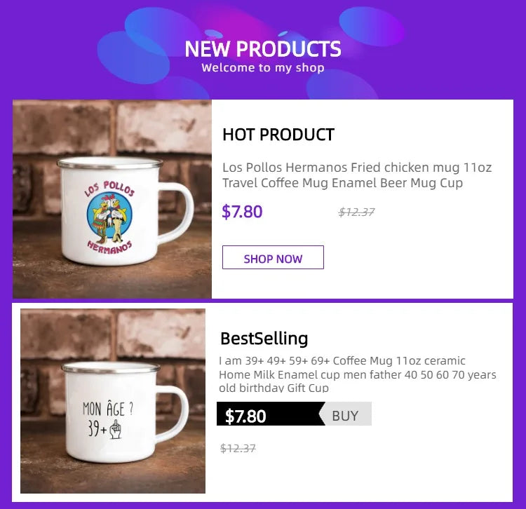 Heisenberg Enamel Camping Mug 11oz Breaking Bad Camping Mug Office Coffee Mug Friends Birthday Gift Mug