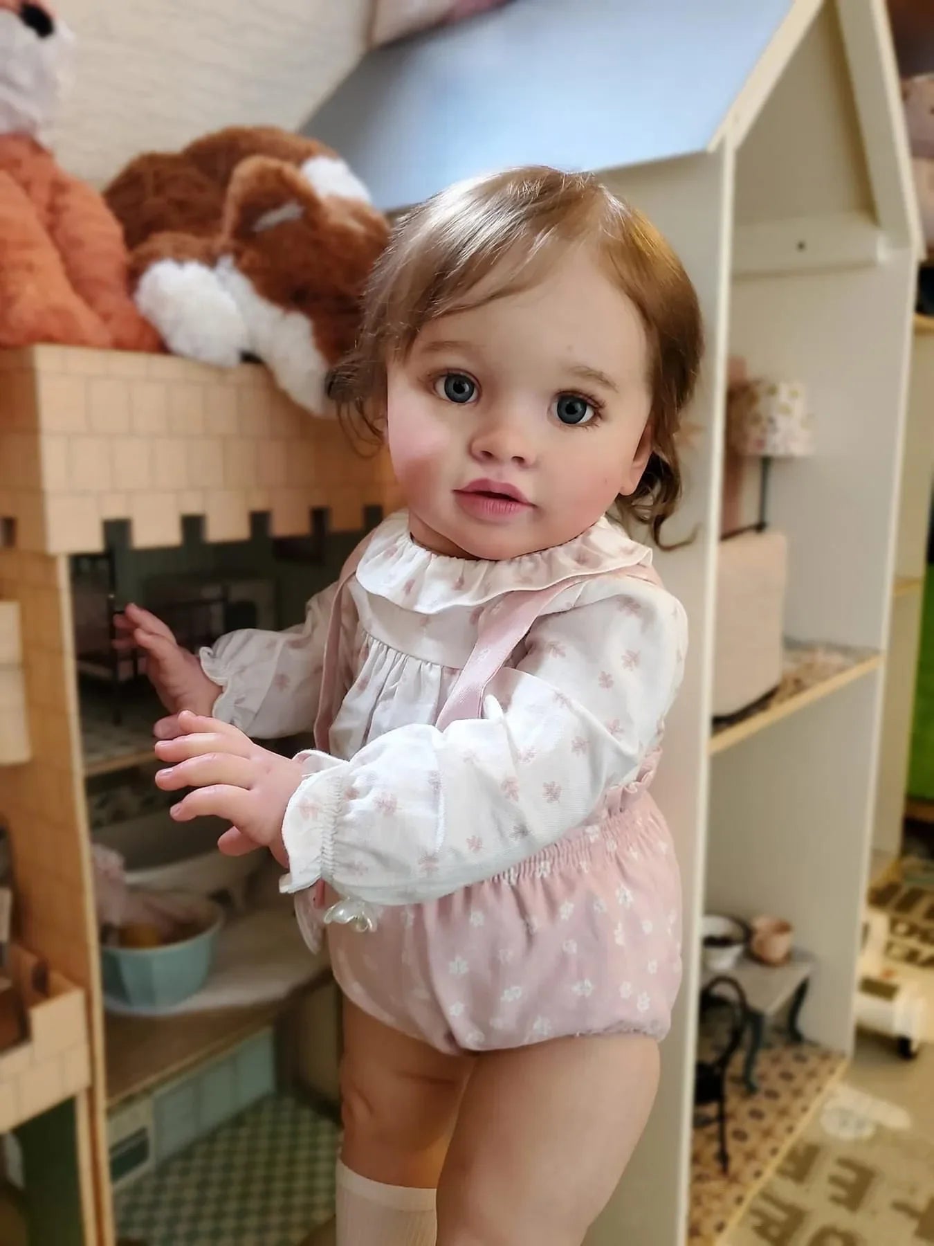 NPK 66CM Pippa Already Painted Finished Doll Reborn Toddler Huge Baby Size Popular Lifelike Soft Touch 3D Skin Art Doll