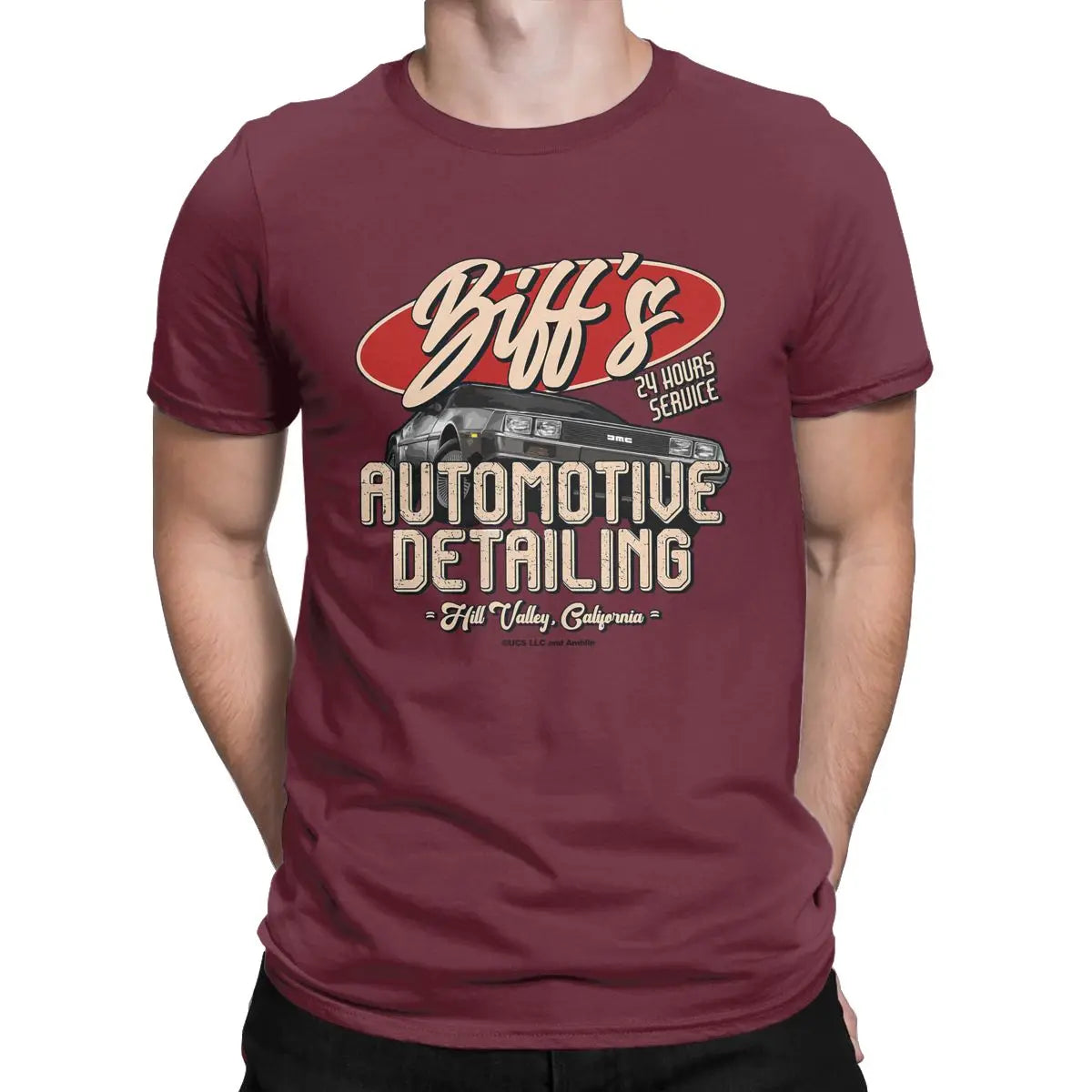 Back To The Future. Biff's Automotive Detailing Party Gifts T-Shirt  Pure Cotton printed Vintage Clothes Graphic plus size