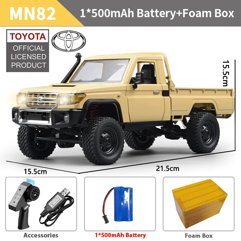 ZWN 1:12 Full Scale RC CAR MN82 Upgraded MN82 PRO Controllable Headlights 2.4G 4WD Off-Road Car Pick Up Truck Toy for Kids Gifts