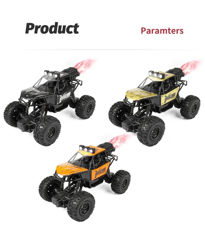 2025 New 4WD Spray Remote Control Cars With LED Lights 1:18 RC Buggy Off Road Drift Trucks RTR Vehicle Children‘s Boys Kid Gifts