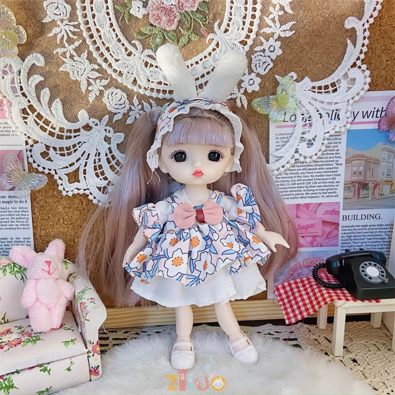 16cm Dolls for Girls Children's Toys 1/8 BJD Mini Dolls Kawaii with Clothes Birthday Xmas Gifts Princess Dress Up Toy