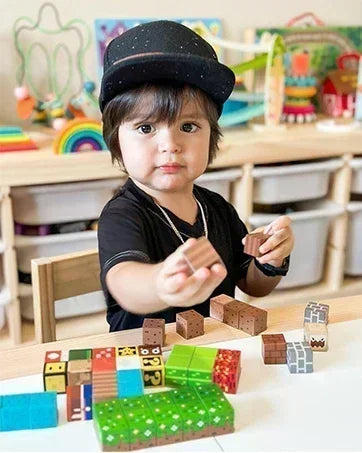 Magnetic Building Blocks Mine World Magnet Cube Set for Boy Girl Kid Age 3+ DIY Model Children Stem STEM Sensory Toy Gift