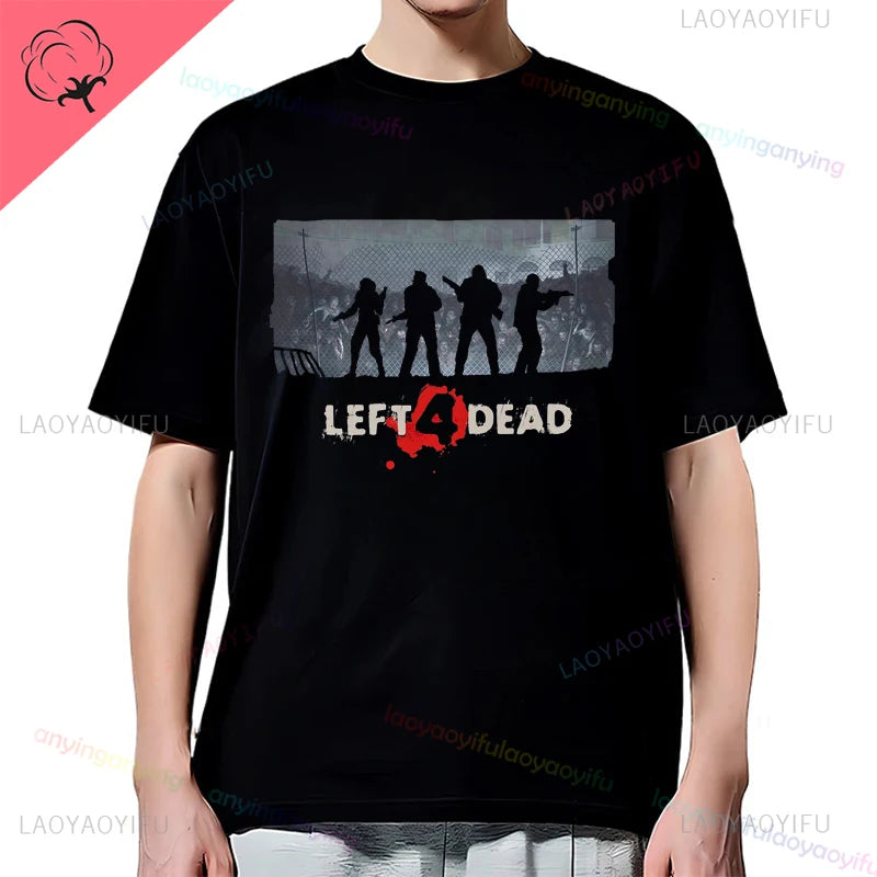 Left 4 Dead 2 L4D T-Shirt Men Women Fashion Casual Gamer Short Sleeve T-shirt Aesthetic Vintage Retro Style T-shirts Harajuku
