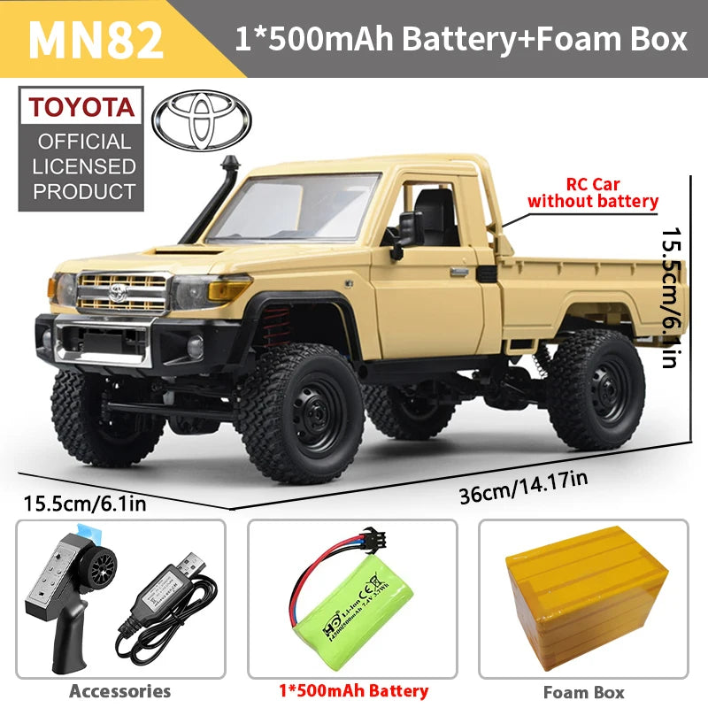 ZWN 1:12 Full Scale RC CAR MN82 Upgraded MN82 PRO Controllable Headlights 2.4G 4WD Off-Road Car Pick Up Truck Toy for Kids Gifts
