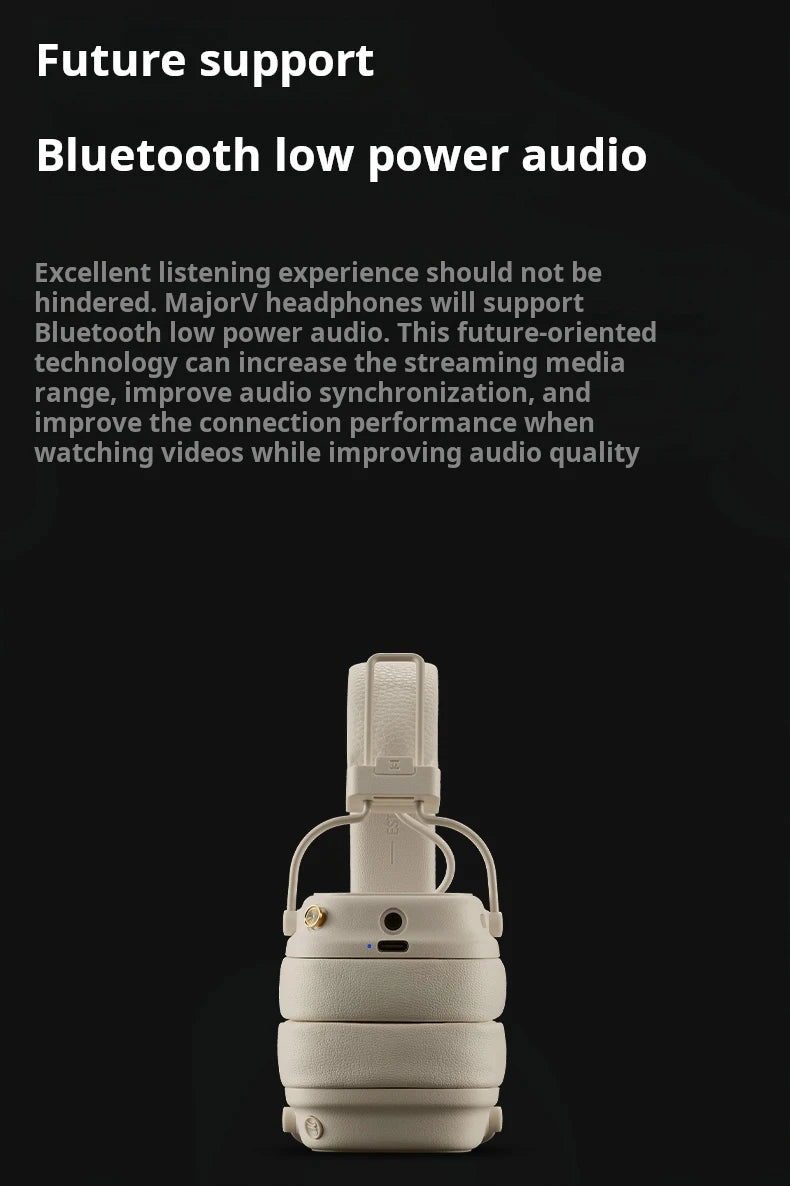 Original Marshall Major V 5 Wireless Bluetooth Headphones With App Classic Earphones Deep Bass Foldable Music Microphone Headset