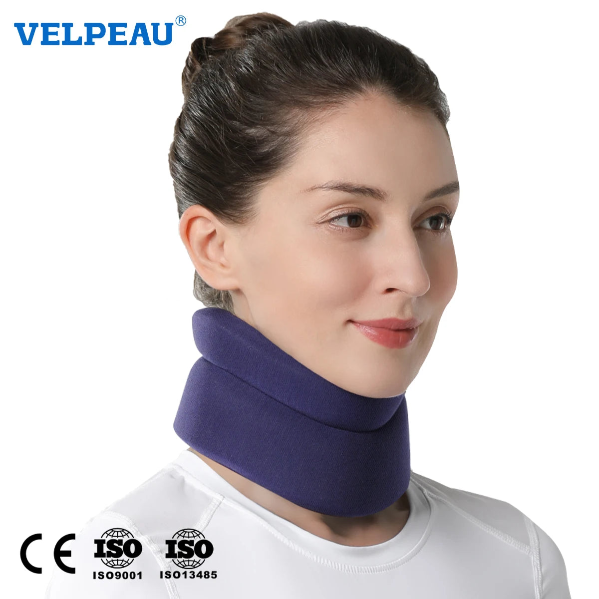 VELPEAU Neck Brace for Pain Relief and Spine Pressure, Adjustable Foam Neck Support Collar for Snoozing and Sleep Apnea