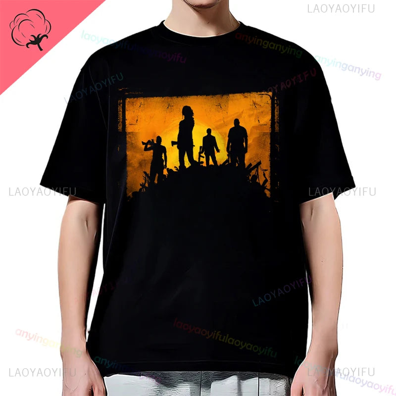 Left 4 Dead 2 L4D T-Shirt Men Women Fashion Casual Gamer Short Sleeve T-shirt Aesthetic Vintage Retro Style T-shirts Harajuku