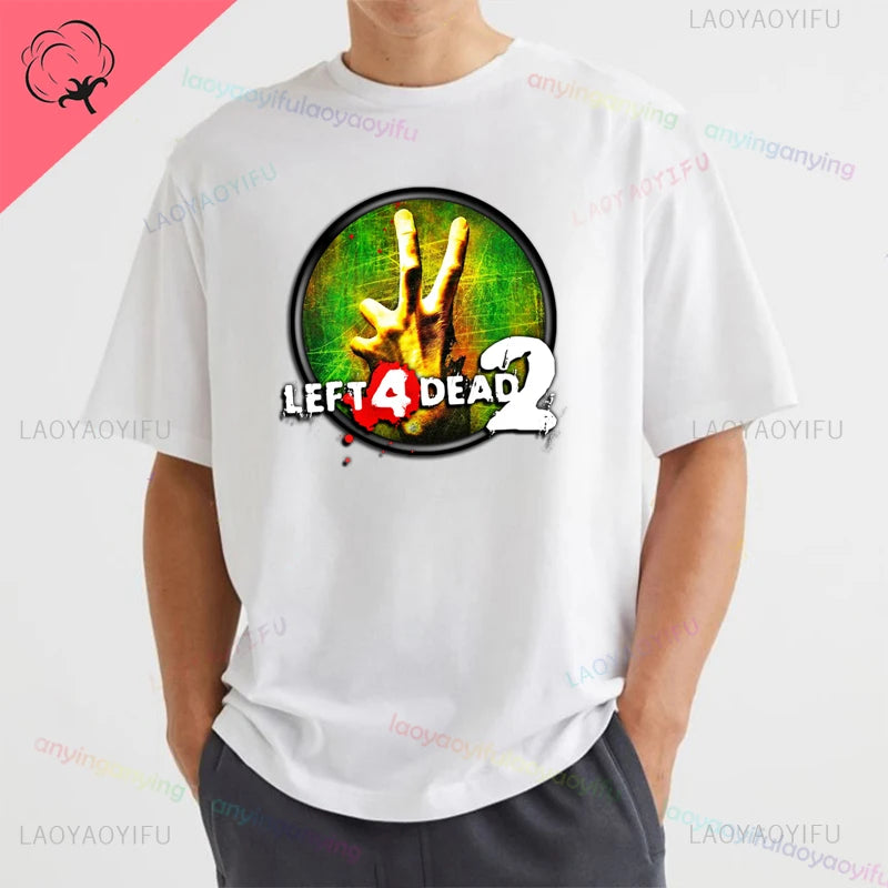 Left 4 Dead 2 L4D T-Shirt Men Women Fashion Casual Gamer Short Sleeve T-shirt Aesthetic Vintage Retro Style T-shirts Harajuku