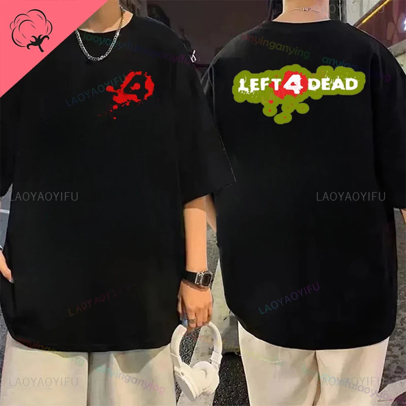 Left 4 Dead 2 L4D T-Shirt Men Women Fashion Casual Gamer Short Sleeve T-shirt Aesthetic Vintage Retro Style T-shirts Harajuku