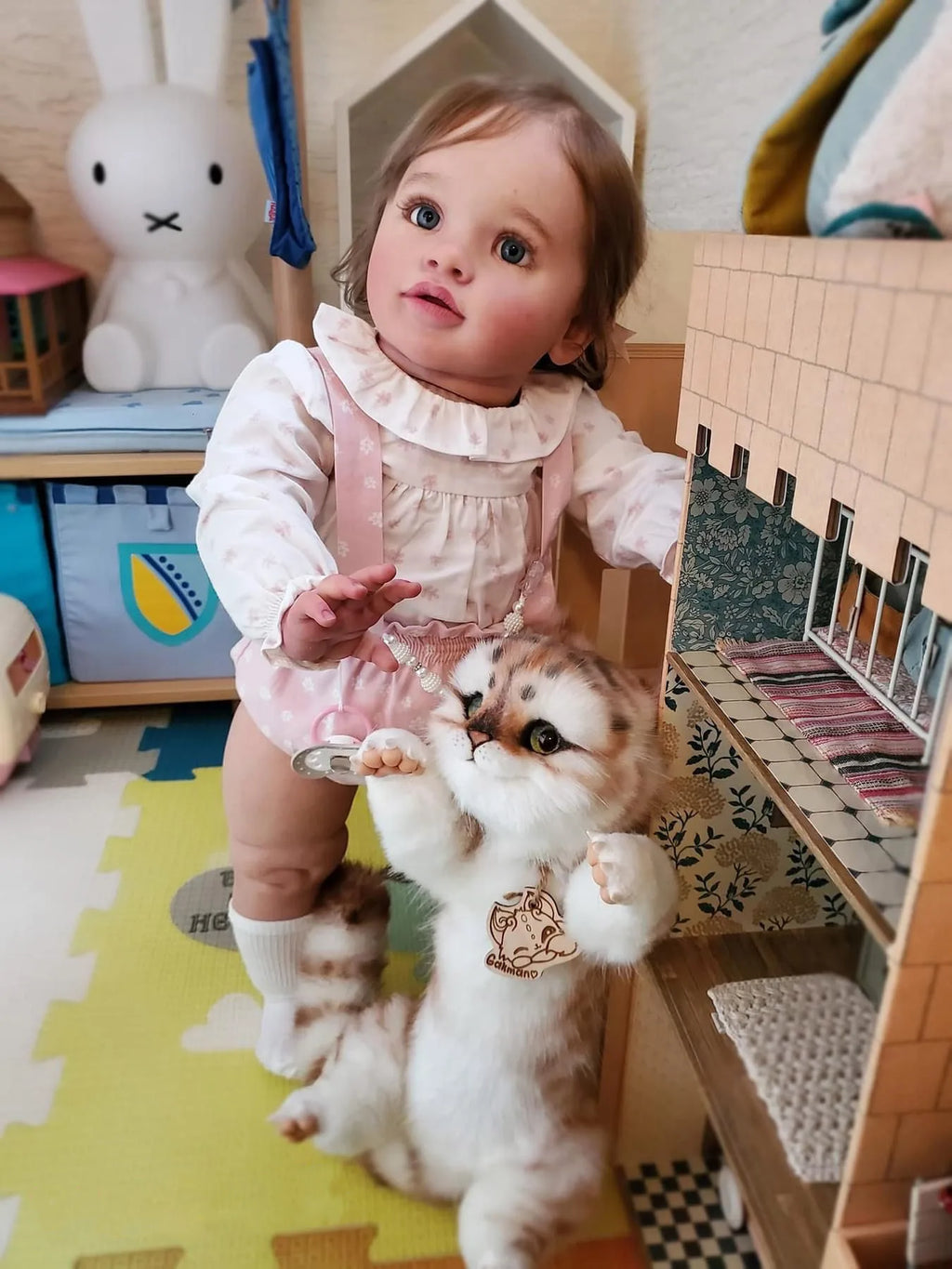 NPK 66CM Pippa Already Painted Finished Doll Reborn Toddler Huge Baby Size Popular Lifelike Soft Touch 3D Skin Art Doll