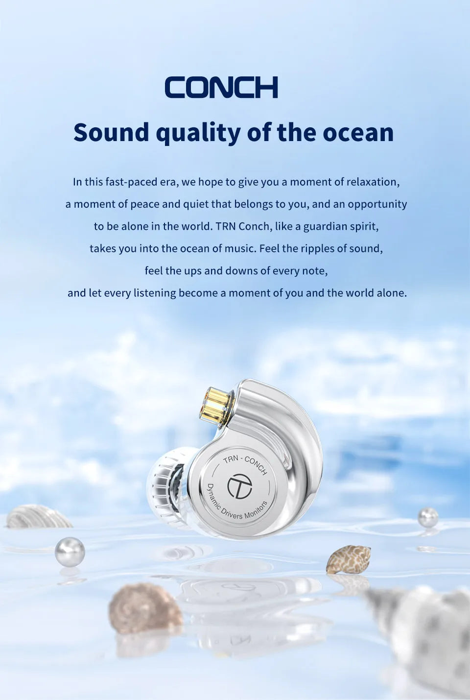 TRN Conch Earphone High-Performance DLC Diamond Diaphragm Dynamic in-Ear Monitors Music Monitors Tuning Wireless earbuds trn v80