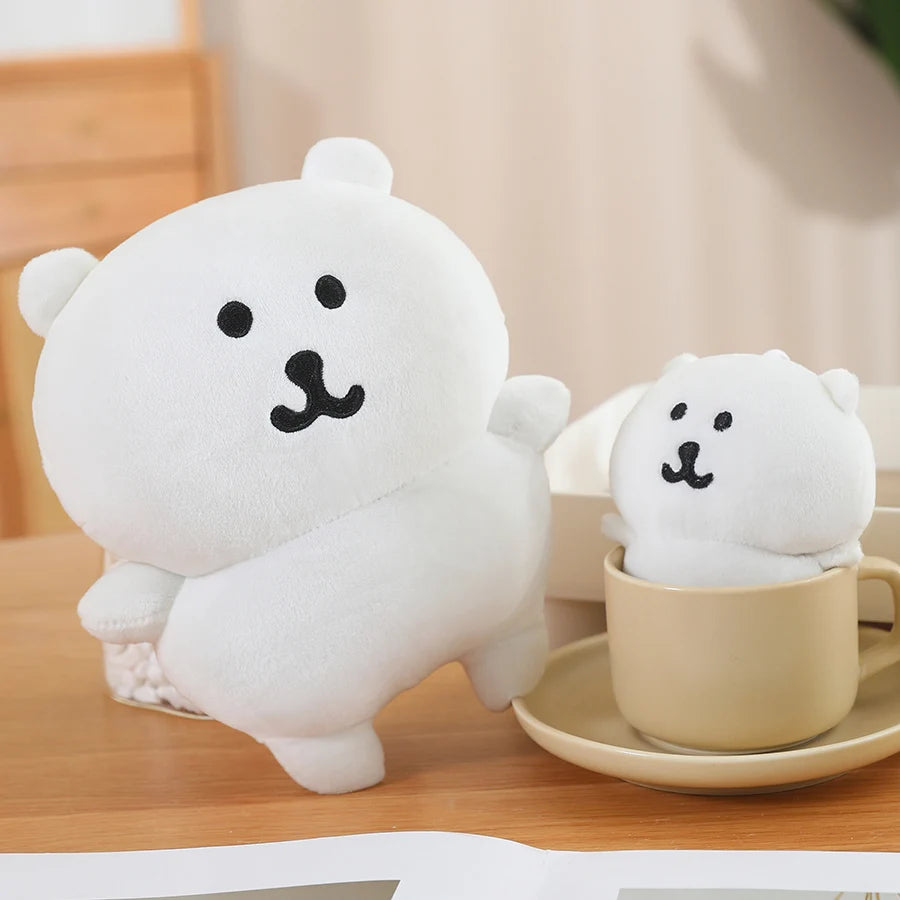 12/22/30cm Cute Self-deprecating Bear Soft Stuffed Doll Kawaii Same Style Japanese Anime White Bear Kid Birthday Xmas Gift