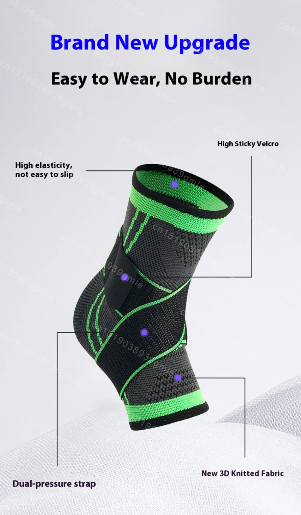 1Pcs High Quality Adjustable Ankle Support Compression Ankle Brace Protector Running Soccer Basketball Fitness Joint Pain Nylon