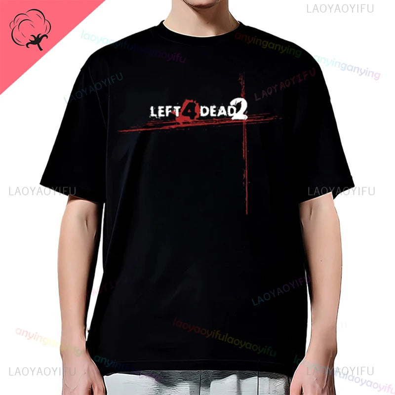 Left 4 Dead 2 L4D T-Shirt Men Women Fashion Casual Gamer Short Sleeve T-shirt Aesthetic Vintage Retro Style T-shirts Harajuku