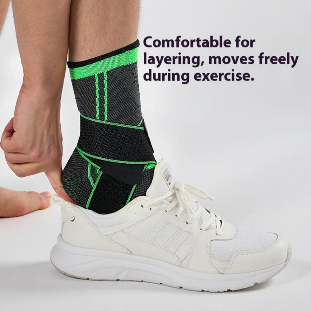 1Pcs High Quality Adjustable Ankle Support Compression Ankle Brace Protector Running Soccer Basketball Fitness Joint Pain Nylon