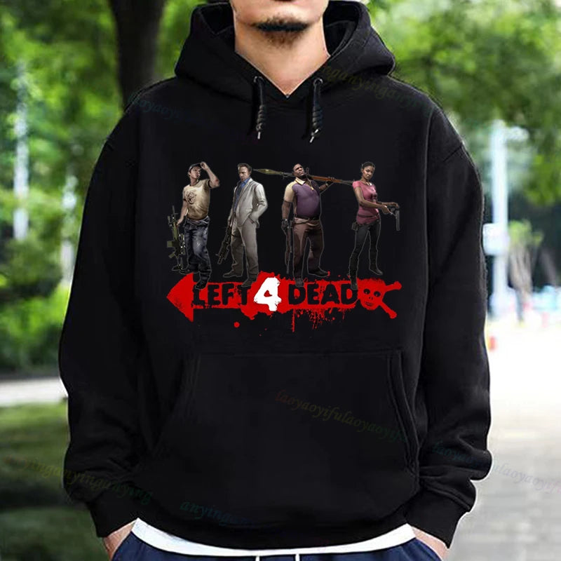 Left 4 Dead 2 Hoodie Men Women Fashion Casual Long Sleeve T-shirt Aesthetic Vintage Game Lovers Retro Style Hoodies Harajuku