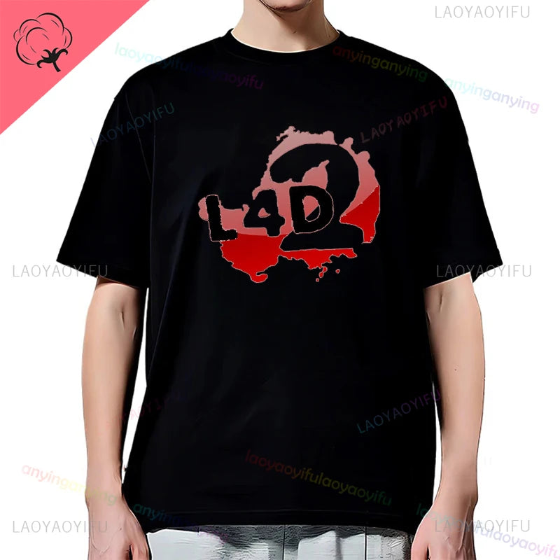 Left 4 Dead 2 L4D T-Shirt Men Women Fashion Casual Gamer Short Sleeve T-shirt Aesthetic Vintage Retro Style T-shirts Harajuku