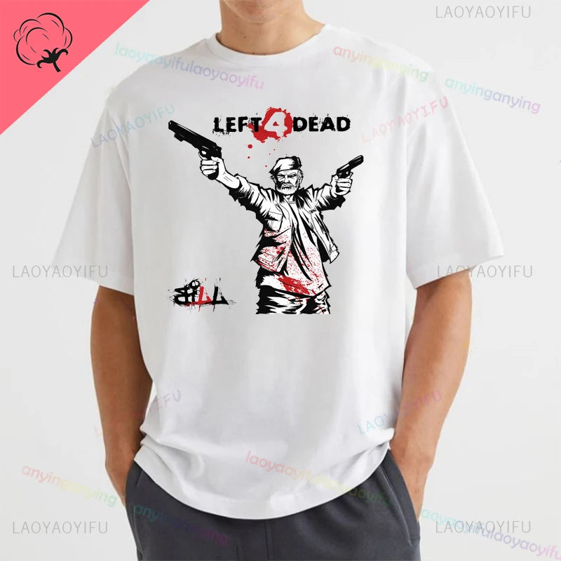 Left 4 Dead 2 L4D T-Shirt Men Women Fashion Casual Gamer Short Sleeve T-shirt Aesthetic Vintage Retro Style T-shirts Harajuku