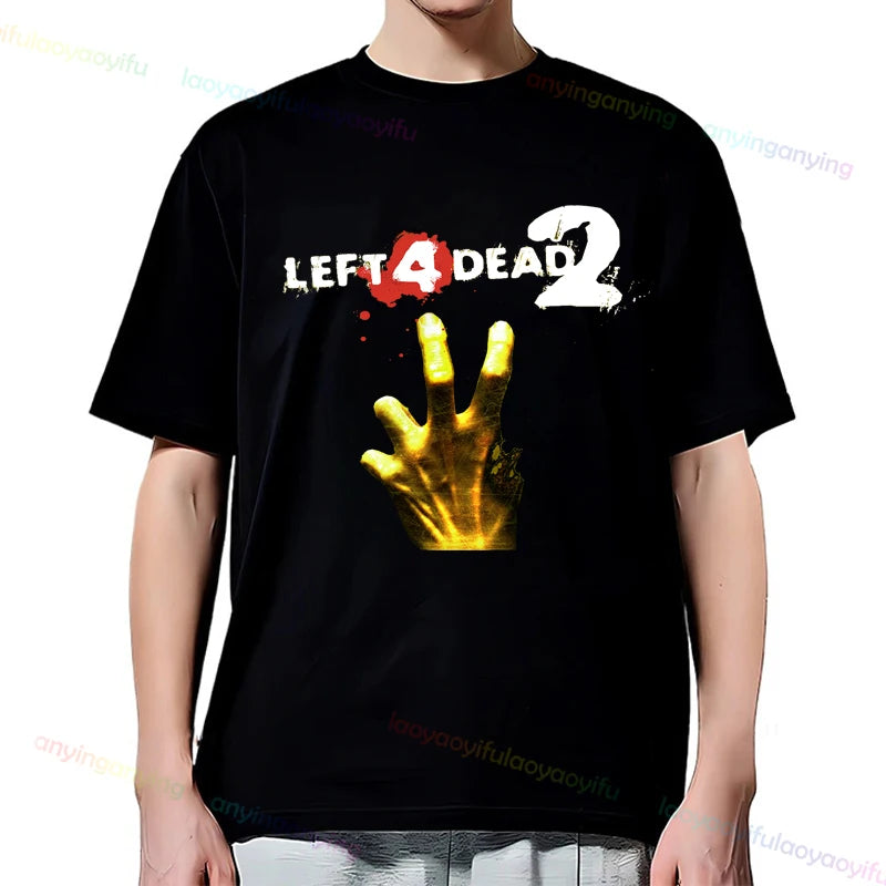 Left 4 Dead 2 L4D T-Shirt Men Women Fashion Casual Gamer Short Sleeve T-shirt Aesthetic Vintage Retro Style T-shirts Harajuku