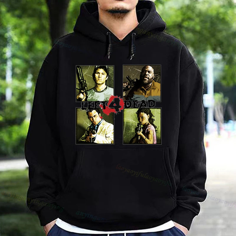 Left 4 Dead 2 Hoodie Men Women Fashion Casual Long Sleeve T-shirt Aesthetic Vintage Game Lovers Retro Style Hoodies Harajuku