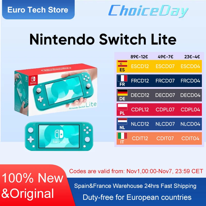 Consolas Nintendo Switch Lite - 32GB Batería 3570mah 5.5'' Compact and lightweight Built-in controllers Compatible games