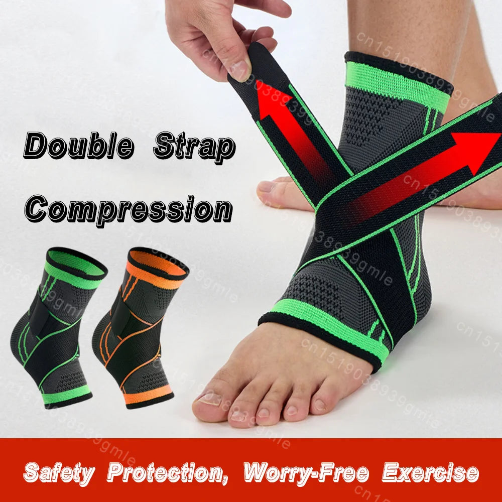 1Pcs High Quality Adjustable Ankle Support Compression Ankle Brace Protector Running Soccer Basketball Fitness Joint Pain Nylon