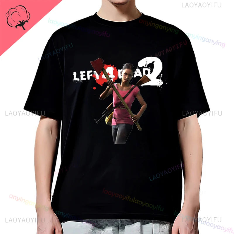 Left 4 Dead 2 L4D T-Shirt Men Women Fashion Casual Gamer Short Sleeve T-shirt Aesthetic Vintage Retro Style T-shirts Harajuku