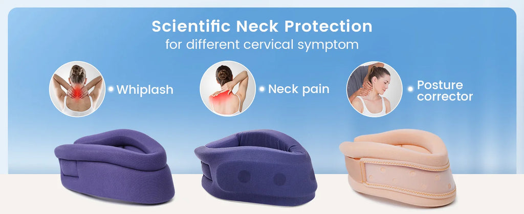 VELPEAU Neck Brace for Pain Relief and Spine Pressure, Adjustable Foam Neck Support Collar for Snoozing and Sleep Apnea