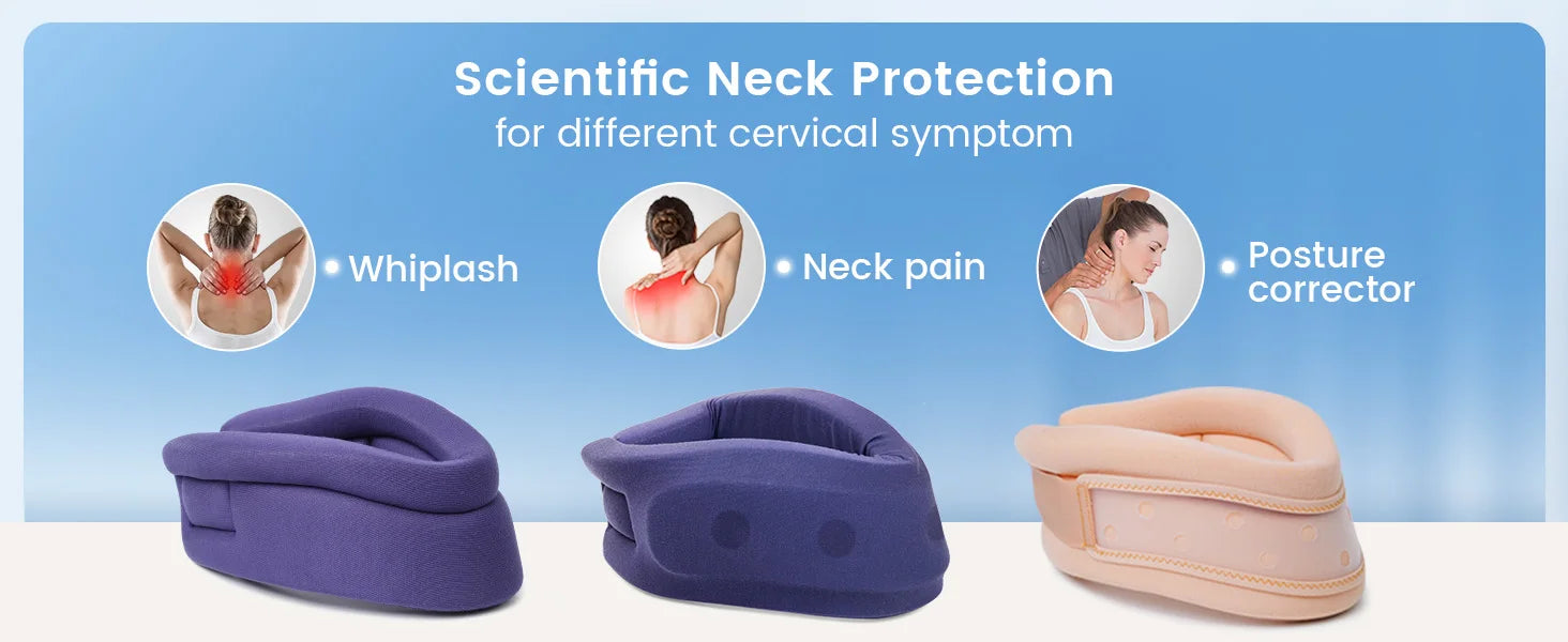 VELPEAU Neck Brace for Pain Relief and Spine Pressure, Adjustable Foam Neck Support Collar for Snoozing and Sleep Apnea