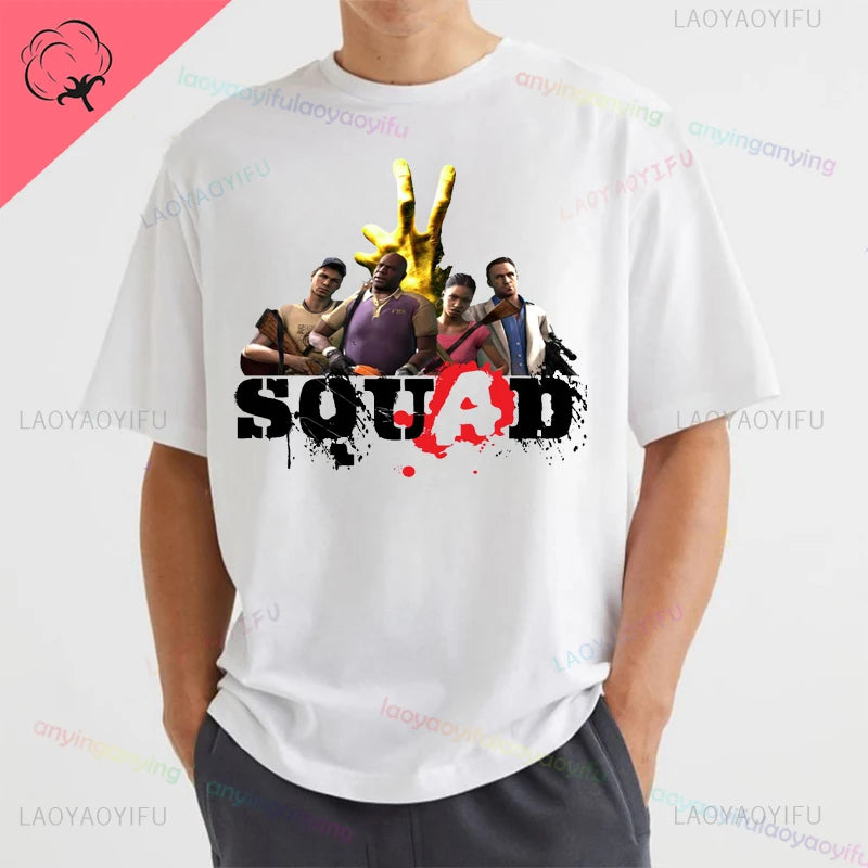 Left 4 Dead 2 L4D T-Shirt Men Women Fashion Casual Gamer Short Sleeve T-shirt Aesthetic Vintage Retro Style T-shirts Harajuku