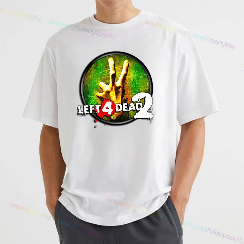 Left 4 Dead 2 L4D T-Shirt Men Women Fashion Casual Gamer Short Sleeve T-shirt Aesthetic Vintage Retro Style T-shirts Harajuku