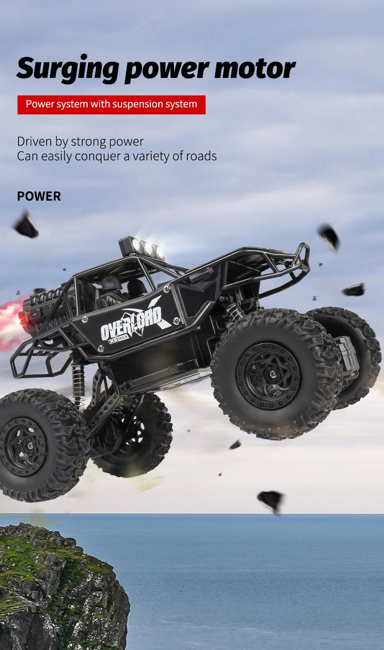 2025 New 4WD Spray Remote Control Cars With LED Lights 1:18 RC Buggy Off Road Drift Trucks RTR Vehicle Children‘s Boys Kid Gifts