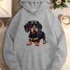 Realistic dachshund illustration  women's casual hoodies