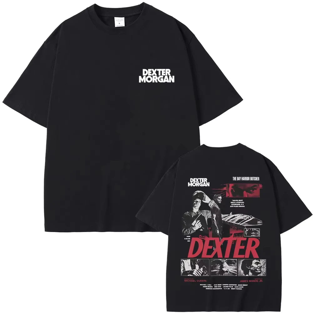 Dexter Morgan The Bay Harbour Butcher T-shirt Men's Women Clothing Casual Cotton Vintage T Shirts Male Hip Hop Oversized T-shirt