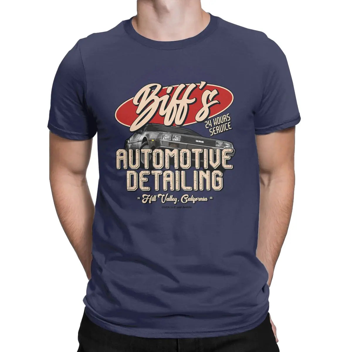 Back To The Future. Biff's Automotive Detailing Party Gifts T-Shirt  Pure Cotton printed Vintage Clothes Graphic plus size