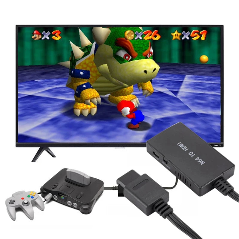 MnnWuu 1080P N64 To HDMI-compatible Converter Game Adapter For Nintend N64 / SNES toHDMI-compatible Converter Plug And Play