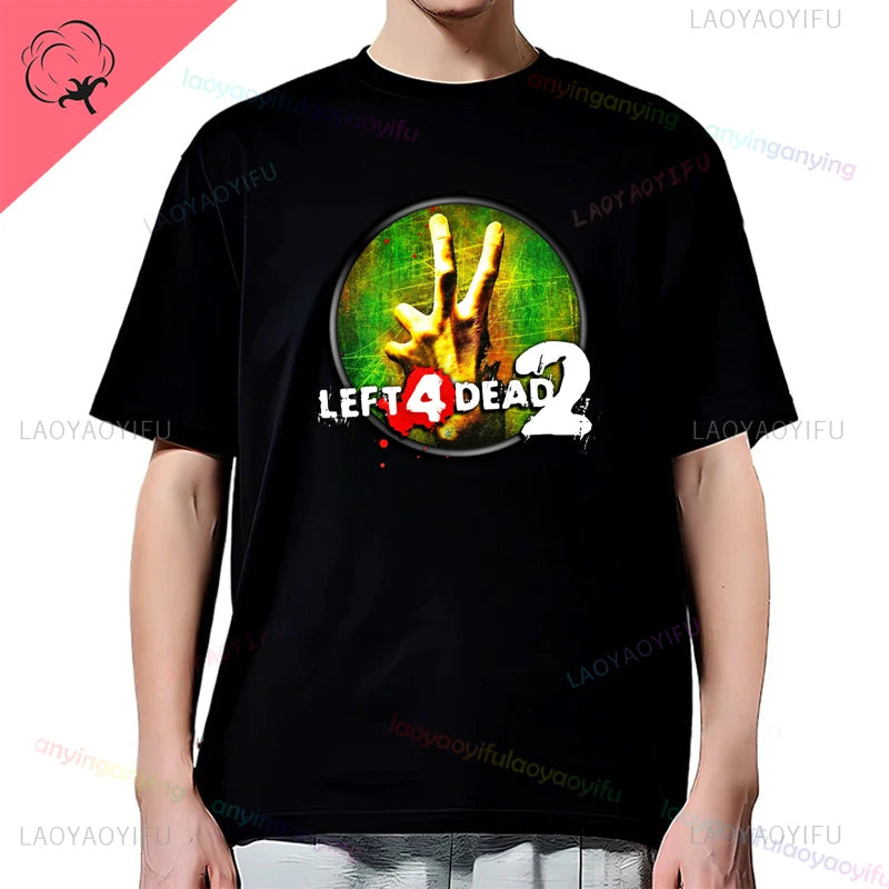 Left 4 Dead 2 L4D T-Shirt Men Women Fashion Casual Gamer Short Sleeve T-shirt Aesthetic Vintage Retro Style T-shirts Harajuku