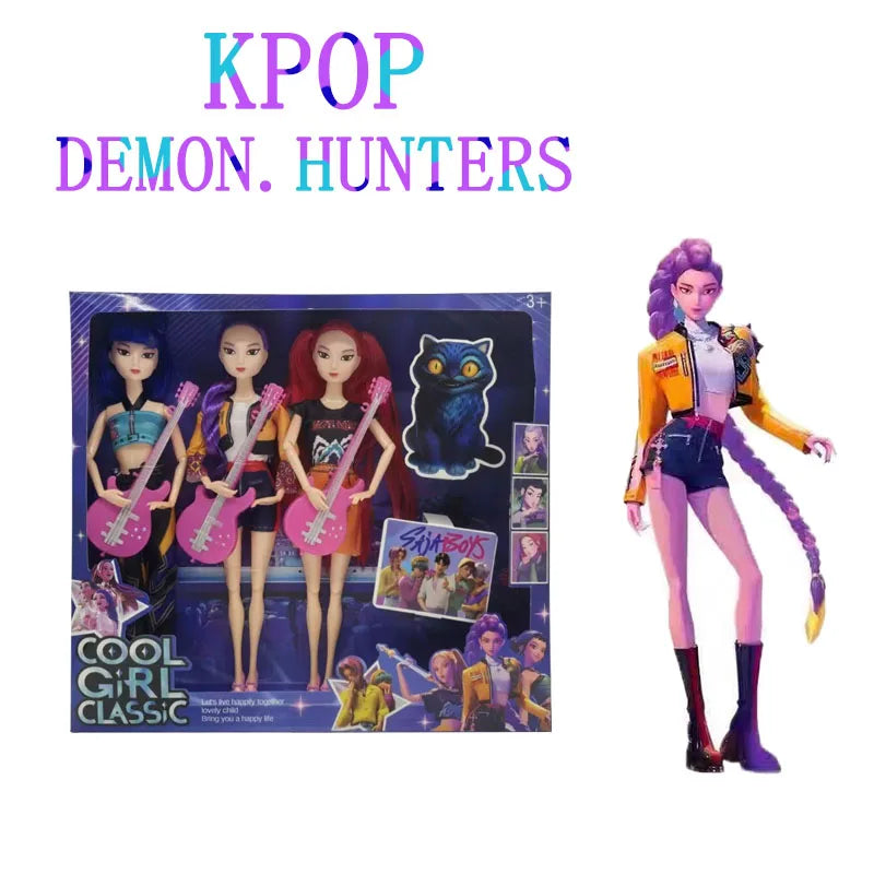 #@HOT Doll Toys Kpop Demon Hunters Action Figure Toy Rumi Mira Zoey Beautiful Princess Baby Girl Dolls Plastic DIY Toy for Girls