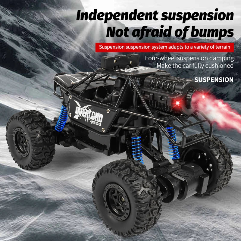 2025 New 4WD Spray Remote Control Cars With LED Lights 1:18 RC Buggy Off Road Drift Trucks RTR Vehicle Children‘s Boys Kid Gifts