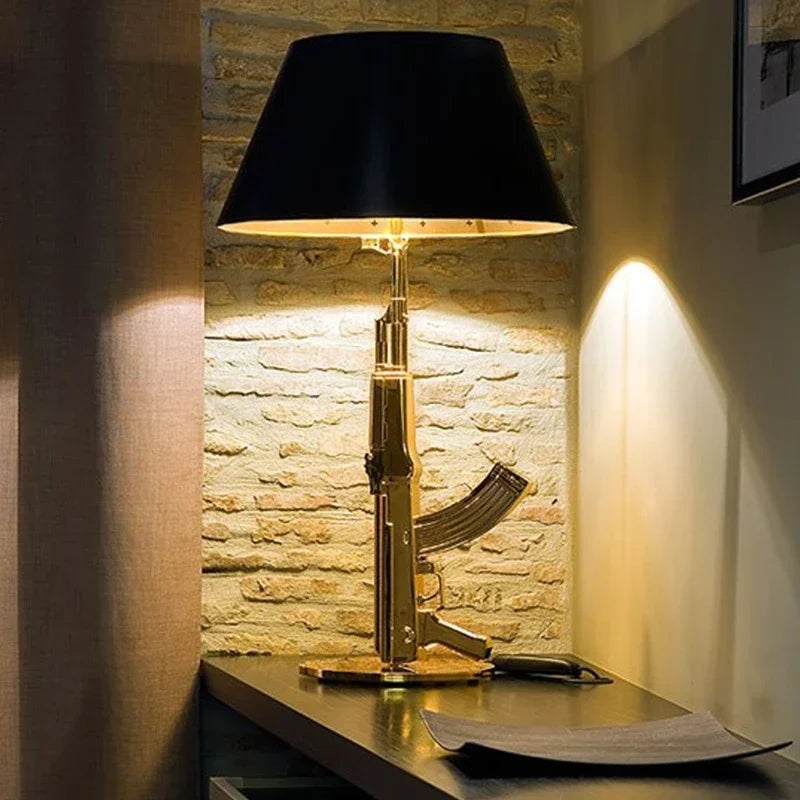 Postmodern Creative Lamp AK47 Floor Lamp LED Designer Corner Light for Living Room Reading Bedroom Bedside Gold Floor Lamp